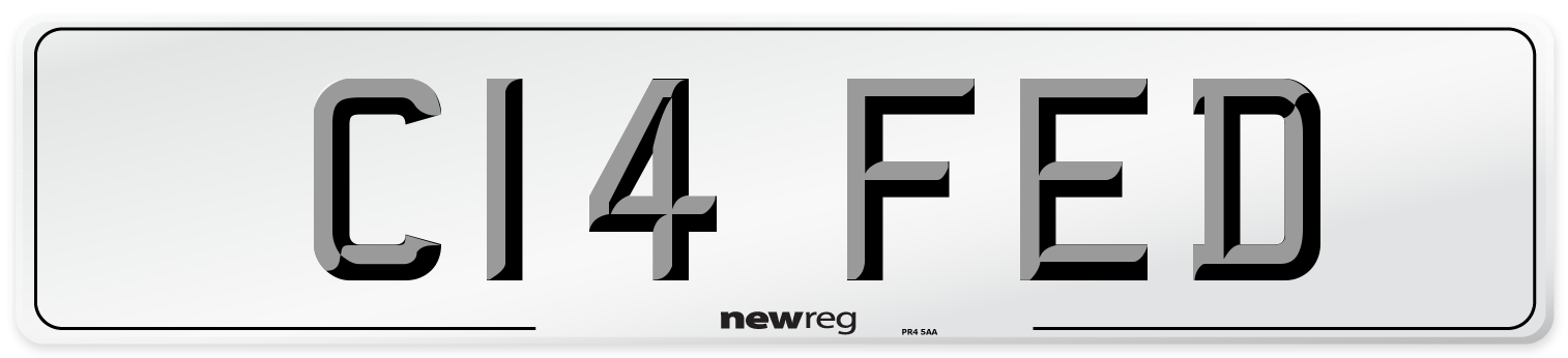 C14 FED Number Plate from New Reg